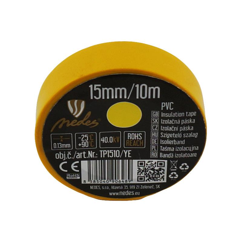 Szigetelő szalag 15mm/10m sárga -TP1510/YE
