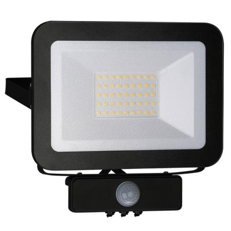 LED HQ reflektor 30W+PIR IP65 szenzor/4000K/BK/PS - LF2023S