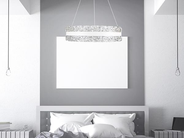 LED luxusos függesztett kristálycsillár + távvezérlő 80W - TA2303/W