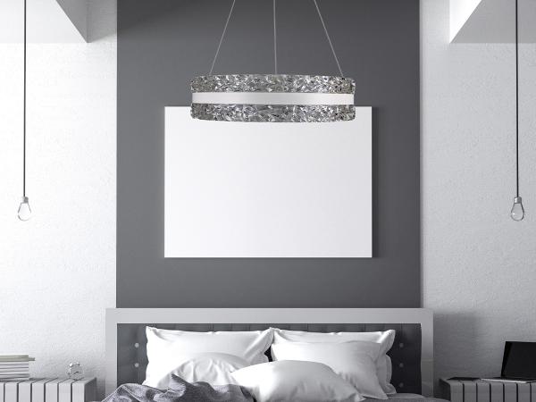 LED luxusos függesztett kristálycsillár + távvezérlő 80W - TA2303/W