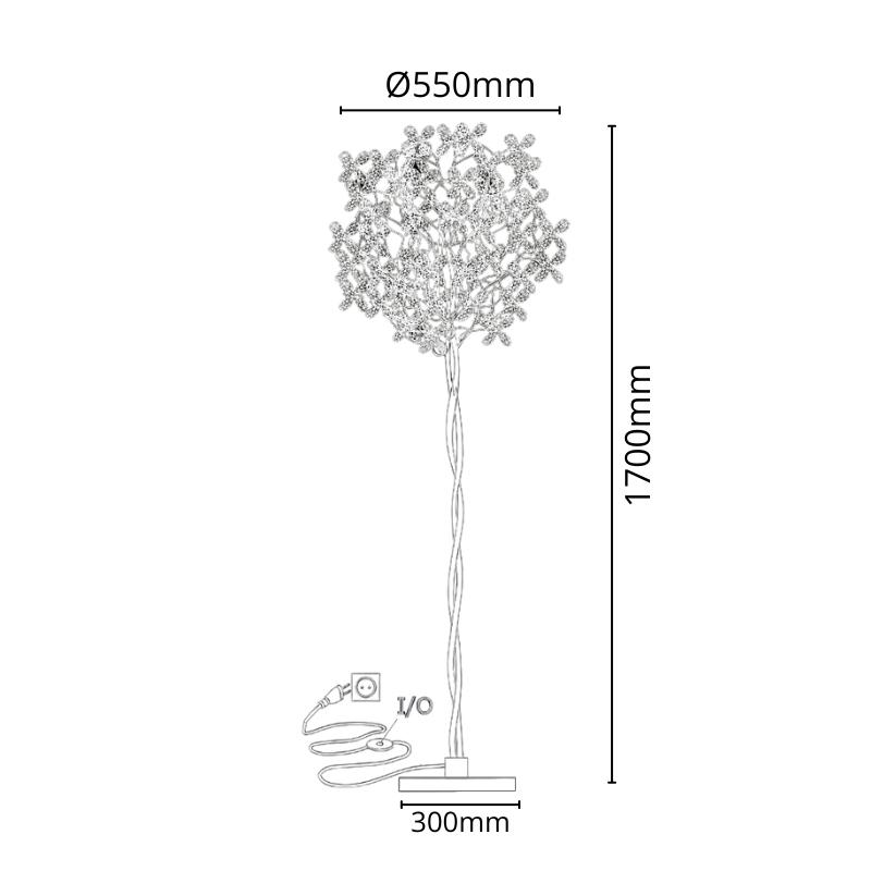 Luxus kristály állólámpa 5 x G9 - CA032/F