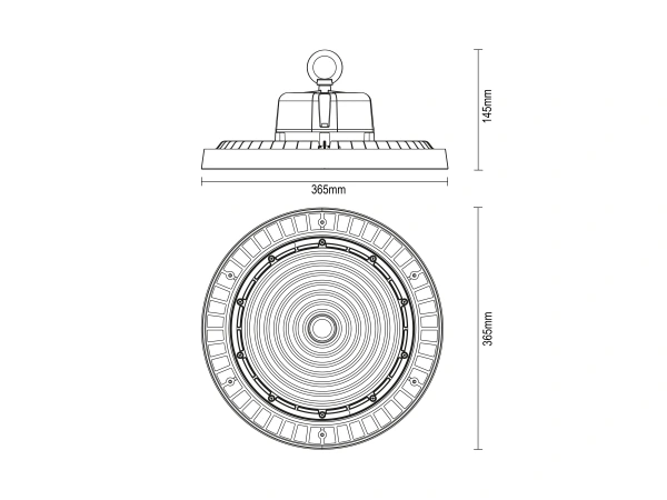 LED lámpatest High Bay UFO 200W / IP65 / 5000K / 1-10V - LU423/1 10
