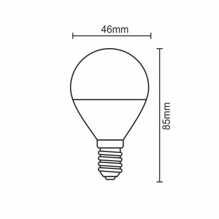 LED izzó 5W - G45 / E14 / SMD / 4000K - ZLS822