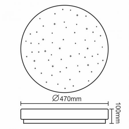 LED mennyezeti lámpa STAR + távvezérlő 65W / CLT65W / IR / AS - LCL636T