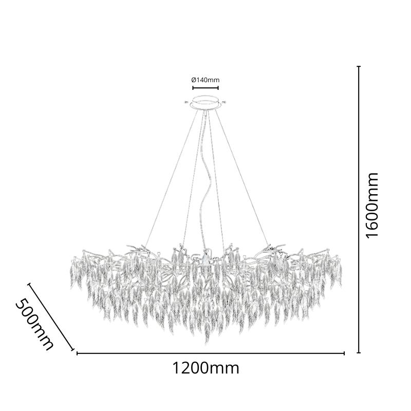 Luxus függő kristálycsillár 15 x G9 - CA043/1200L