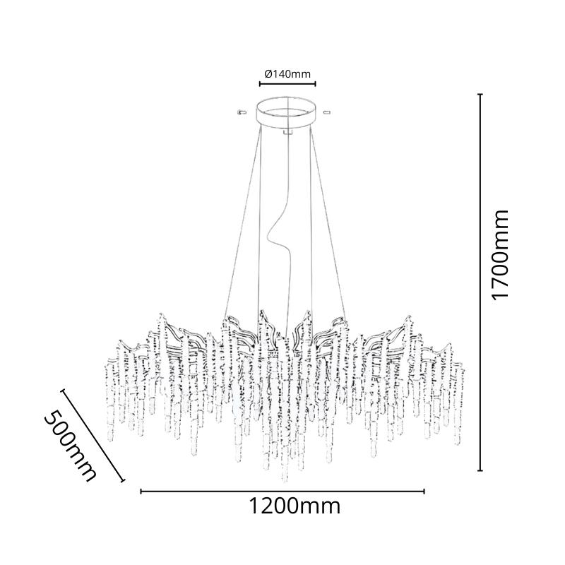 Luxus függő kristálycsillár 13 x G9 - CA021/1200L