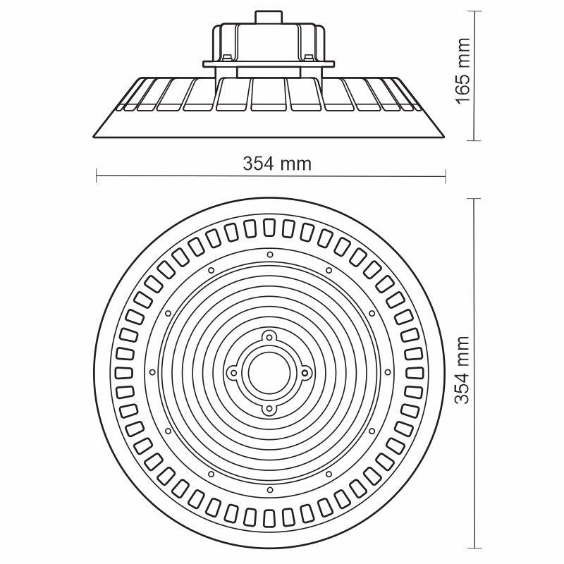 LED csarnokvilágításhoz UFO 200W / IP65 / 5000K / 1 - 10V - LU323/1