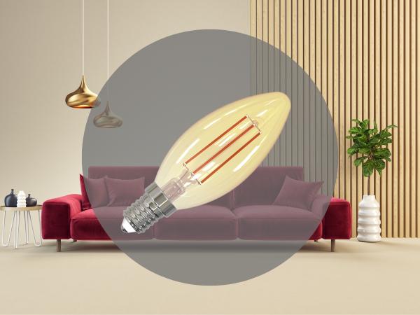 LED Filament SLIM 4,5W VINTAGE - C35 / E14 / 1800K - ZFS103