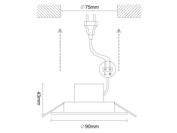 LED beépített lámpa 7W / IP20 / 4000K - LDL523 5