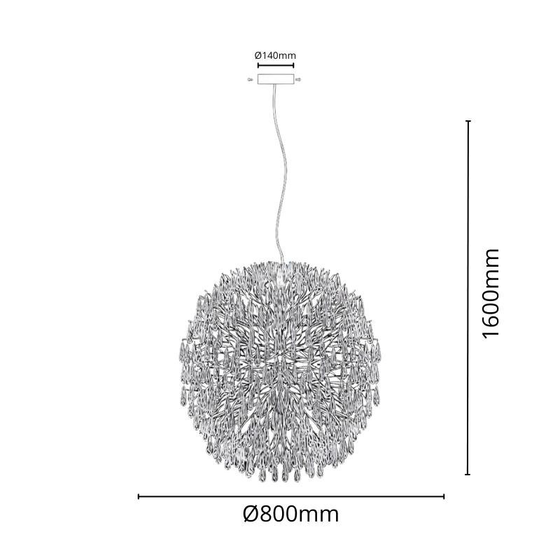 Luxus függő kristálycsillár 24 x G9 - CA061/800G