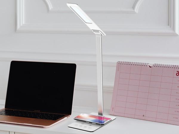 LED lampička JOY 6W dimmelhető, időzítő, vezeték nélküli töltés, USB - DL2301/W