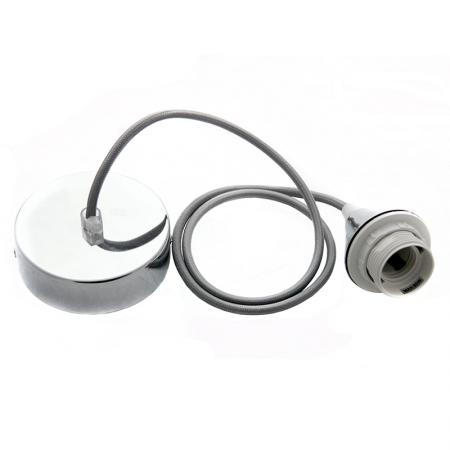 Foglalat gyűrűvel E27 / 1m / ezüst - BH522