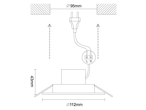 LED beépített lámpa 9W / IP20 / 4000K - LDL524 5