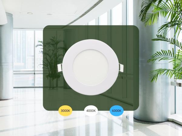 LED beépített panel 6W / PR / SMD / 3000K - 4000K - 6000K / WH - LPL131