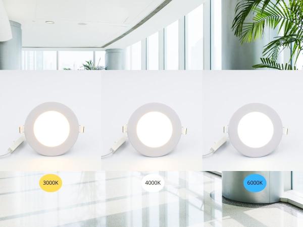 LED beépített panel 6W / PR / SMD / 3000K - 4000K - 6000K / WH - LPL131