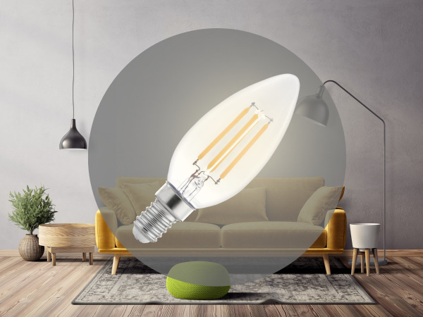 LED izzó 6W - C37 / E14 / SMD / 3000K - ZLF713 1