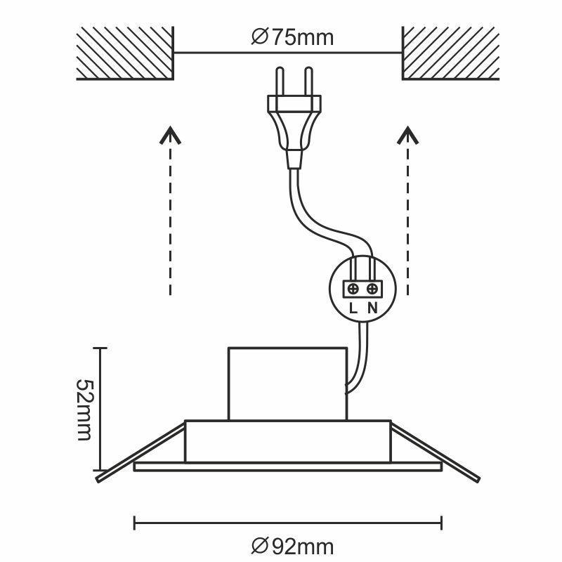 LED fény 7W / IP44 / DR01 / SMD / 4000K - LDL153/WL