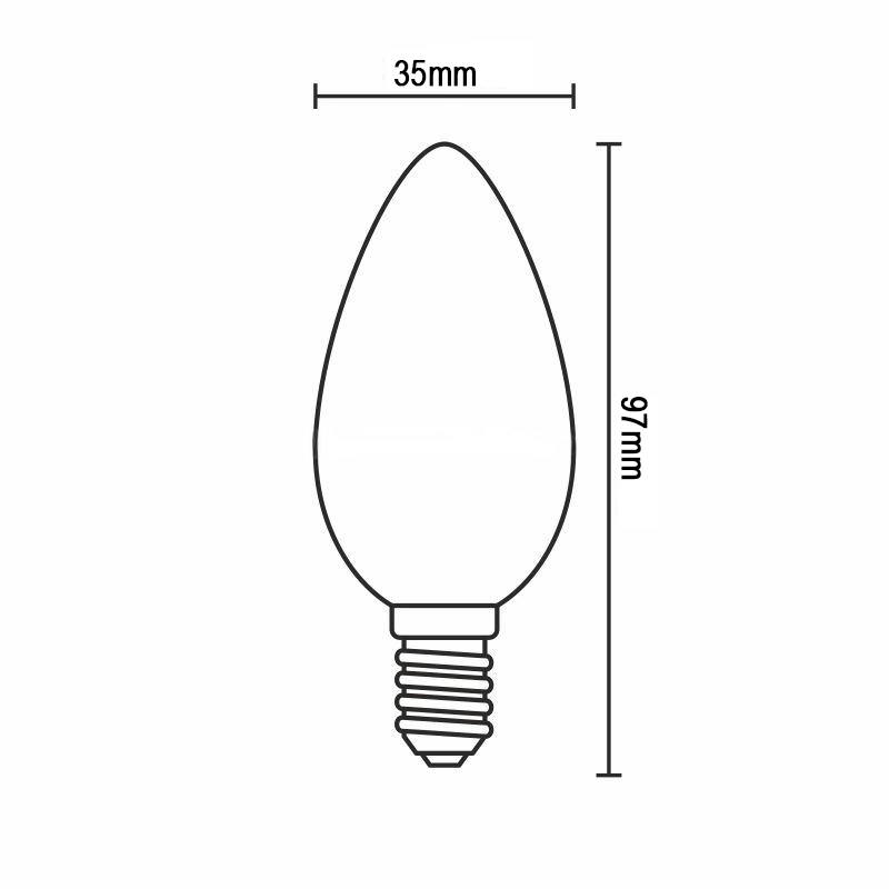 LED izzó 6W - C37 / E14 / SMD / 3000K - ZLF713 3