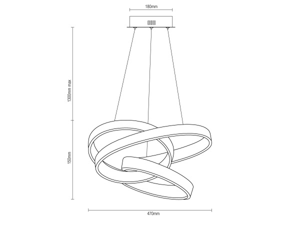 LED függesztett lámpa + távirányító 95 W – J4395/B 8