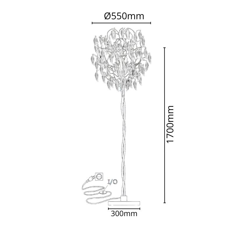 Luxus kristály állólámpa 5 x G9 - CA043/F