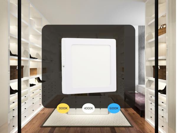 LED panel falon kívüli 12W / PSSF / SMD / 3000K - 4000K - 6000K / WH - LPL433