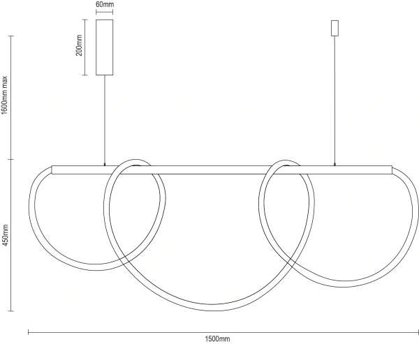 LED függesztett lámpa + távirányító 105 W – J4396/B 8