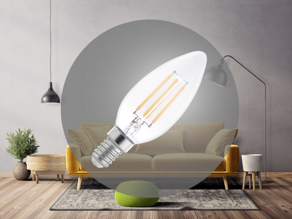 LED izzó 6W - C37 / E14 / SMD / 4000K - ZLF723 1