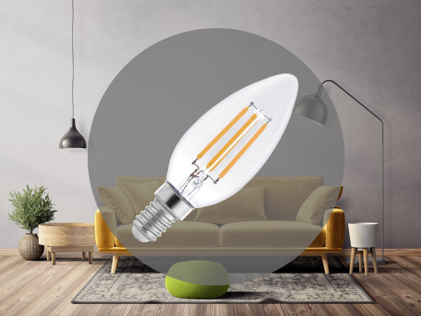 LED izzó 6W - C37 / E14 / SMD / 4000K - ZLF723