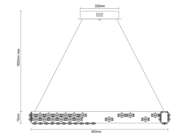 CLARIS závesný krištáľový luster 800 - V30005 5
