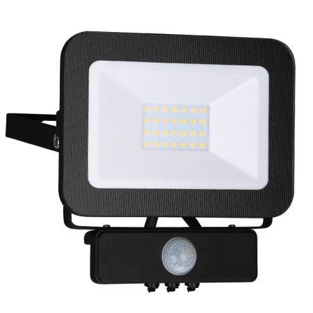 LED HQ reflektor 20W+PIR IP65 szenzor/4000K/BK/PS - LF2022S