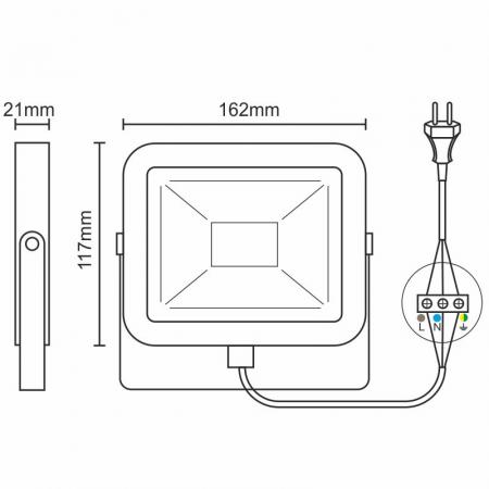 LED HQ reflektor 20W/4000K/GY - LF2222