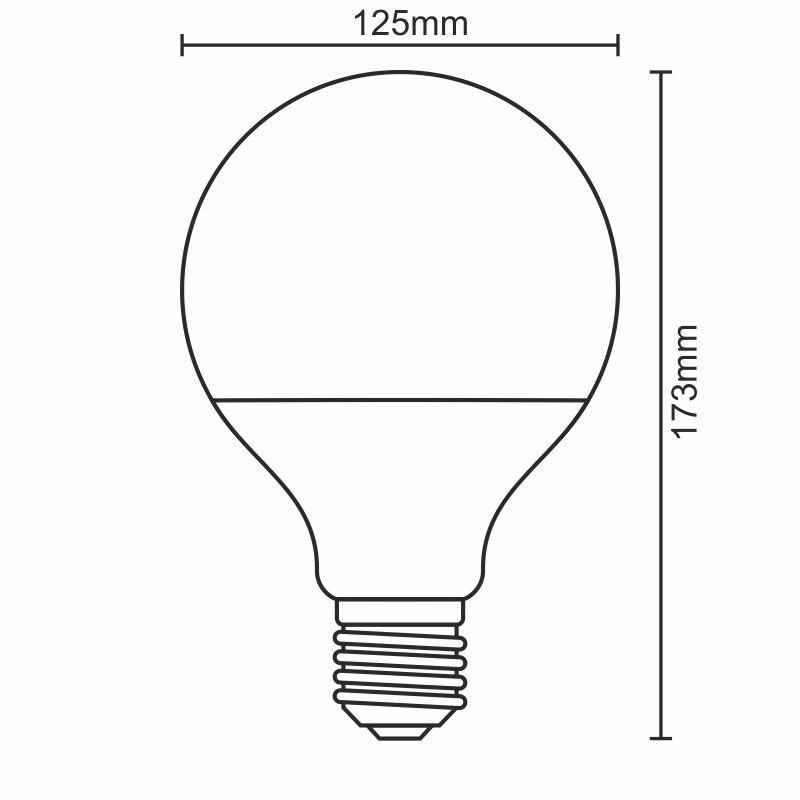 LED izzó 20W - G125 / E27 / SMD / 3000K - ZLS914