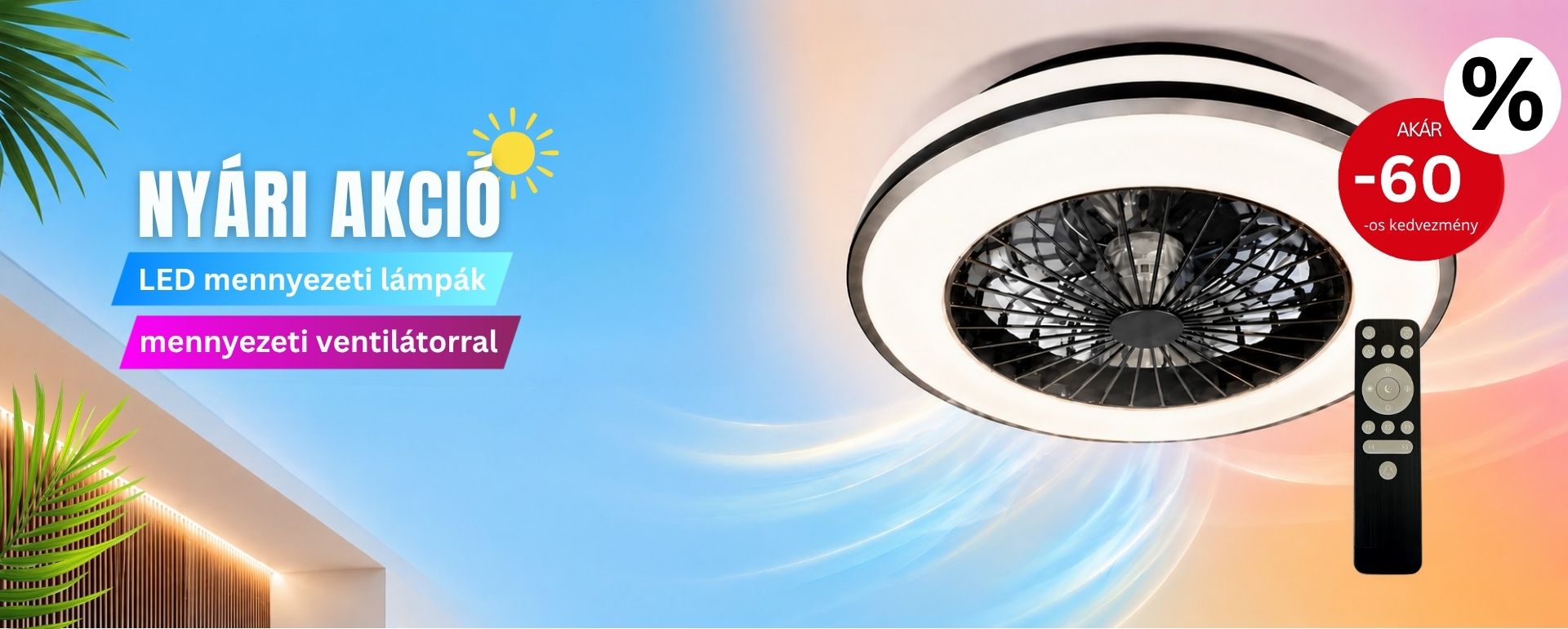 Akció LED mennyezeti lámpa OPAL  mennyezeti ventilátor